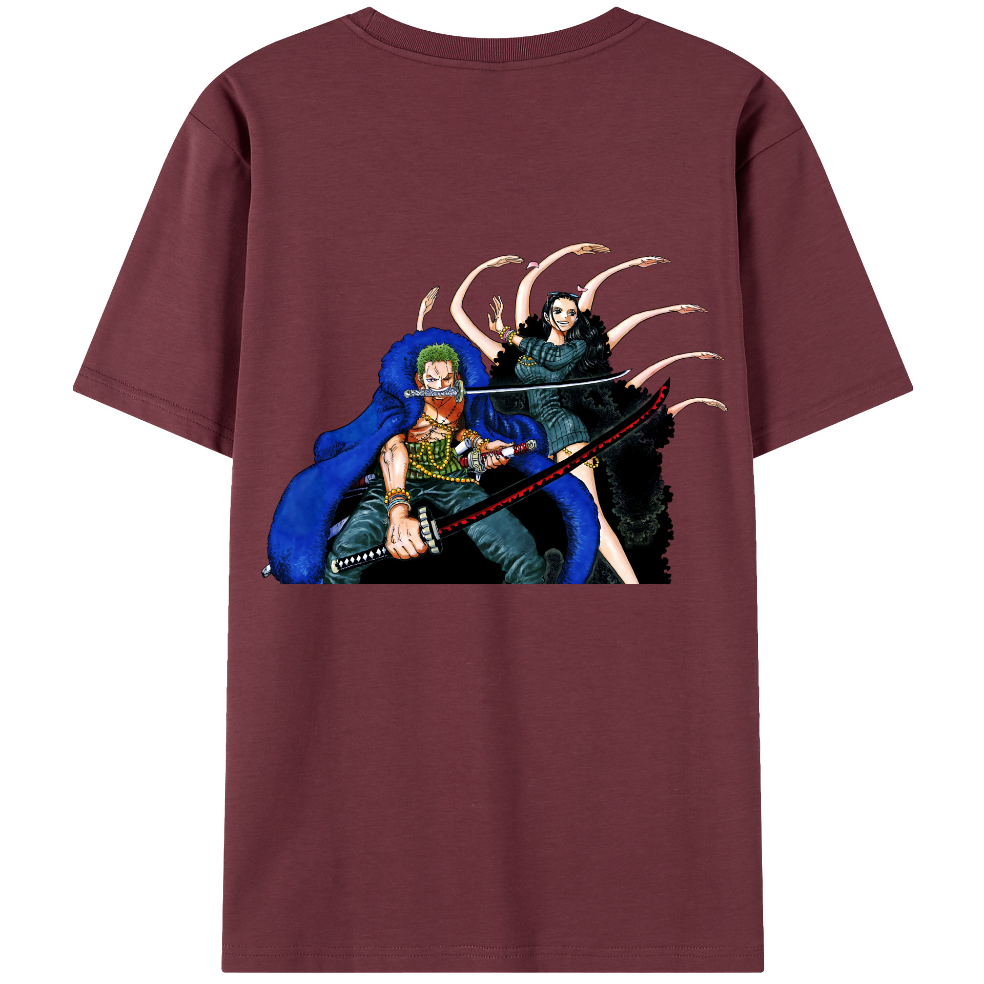 ワンピース ロロノア・ゾロ ONE PIECE Roronoa Zoro 綿100％半袖Tシャツ（背面プリント）